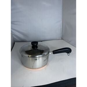 Vintage Revere Ware Copper Bottom 2 Quart Sauce Pan with Lid - Clinton IL